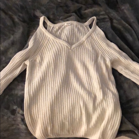 Garage Sweaters - Off the Shoulder Cream Knitted sweater